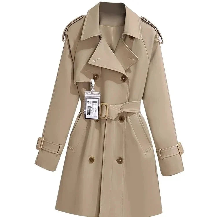 Dobbeltradet Trenchcoat Med Skulderstropper