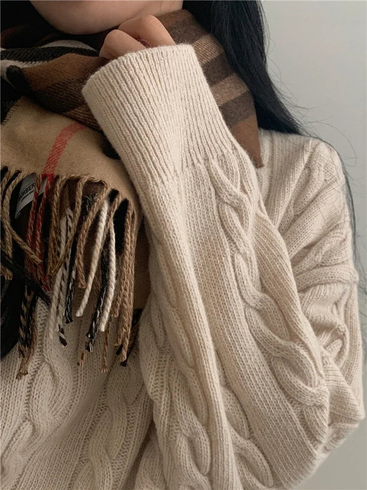 Oversized Kabelstrikket Sweater