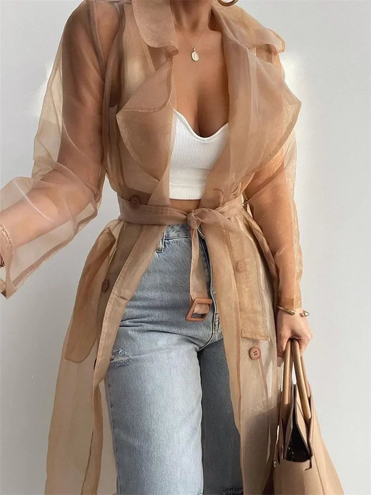 Transparent Trenchcoat Med Bælte