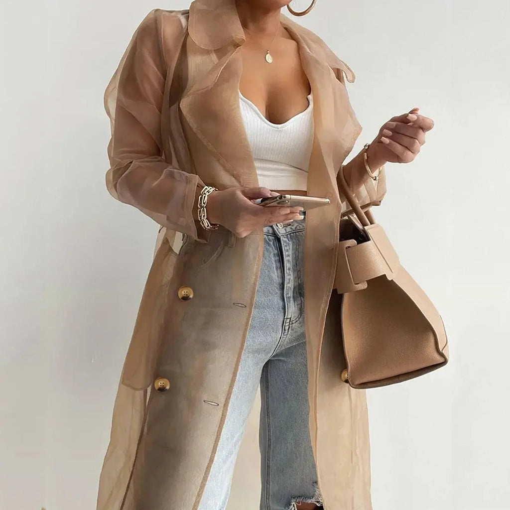 Transparent Trenchcoat Med Bindebælte