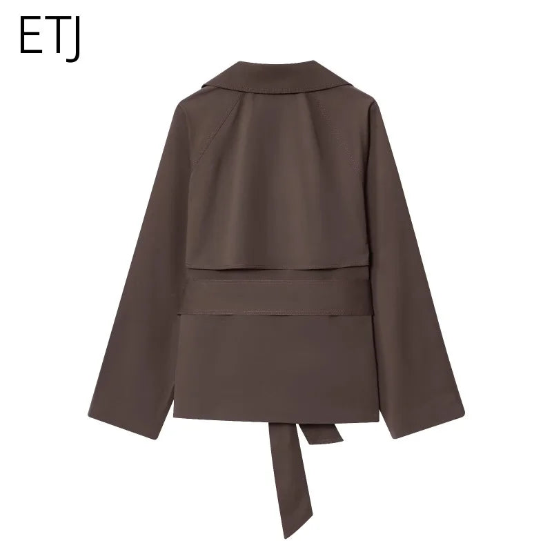Kort Trenchcoat Med Bindebælte