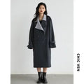 Lang Trenchcoat med Kontrastrevers