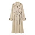 Lang Beige Trenchcoat Med Stormklap