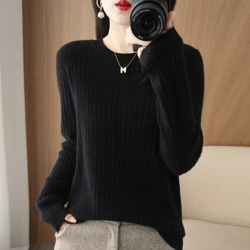 Ribstrikket Pullover