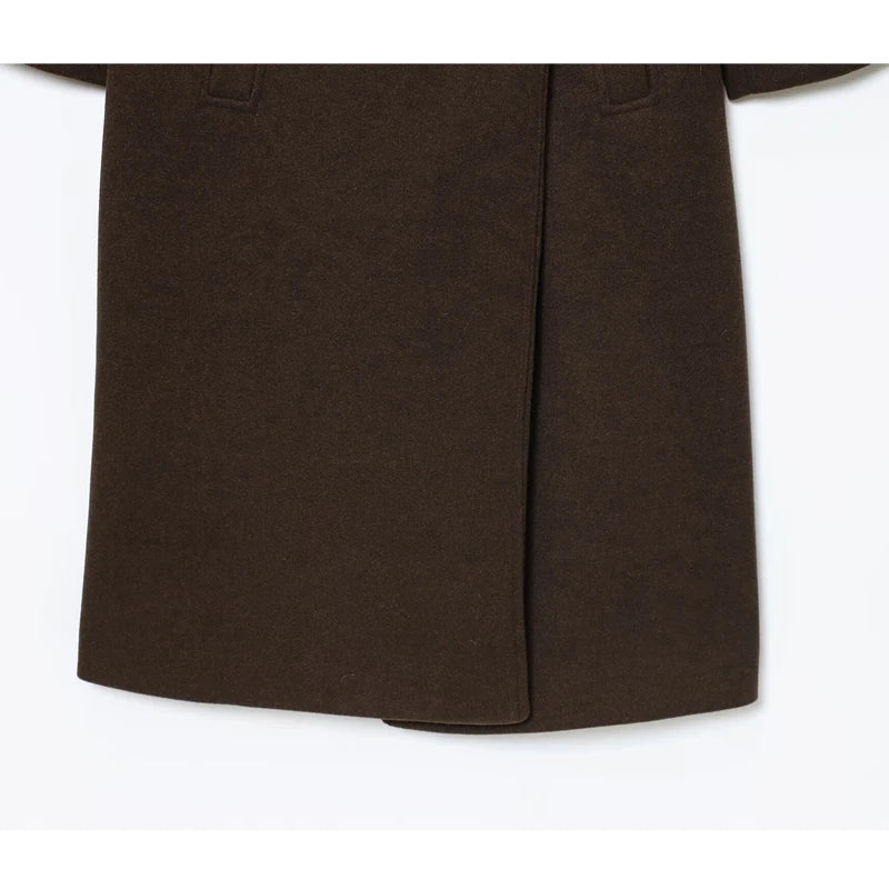 Oversized Lang Frakke med Dobbeltradet Lukning
