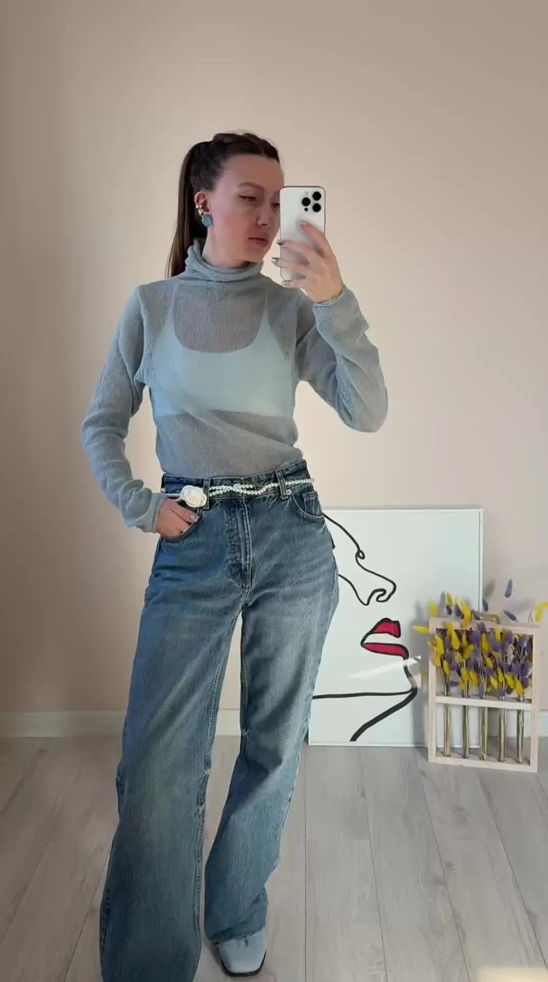Finstrikket Slimfit-Sweater