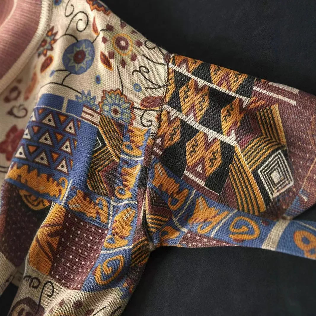 Striktrøje Med Vintageprint