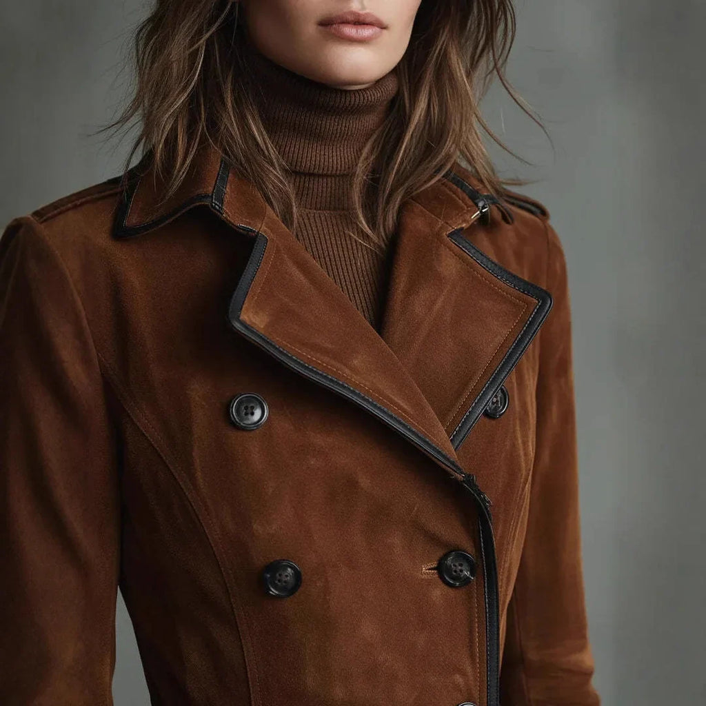 Trenchcoat i Imiteret Ruskind