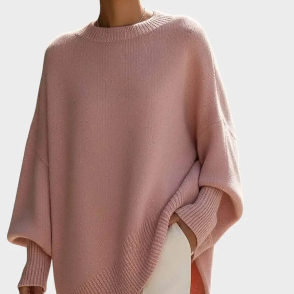 Oversized Asymmetrisk Strikbluse