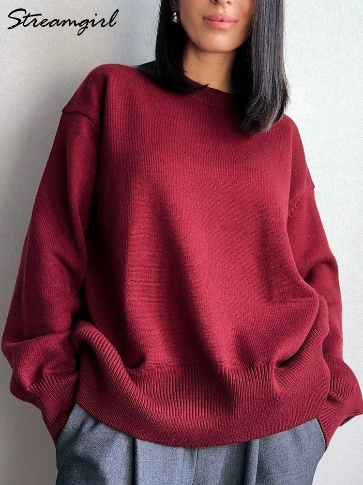 Oversized Striktrøje Med Ribkanter