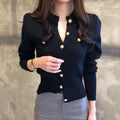 Strikket Cardigan Med Guldfarvede Knapper