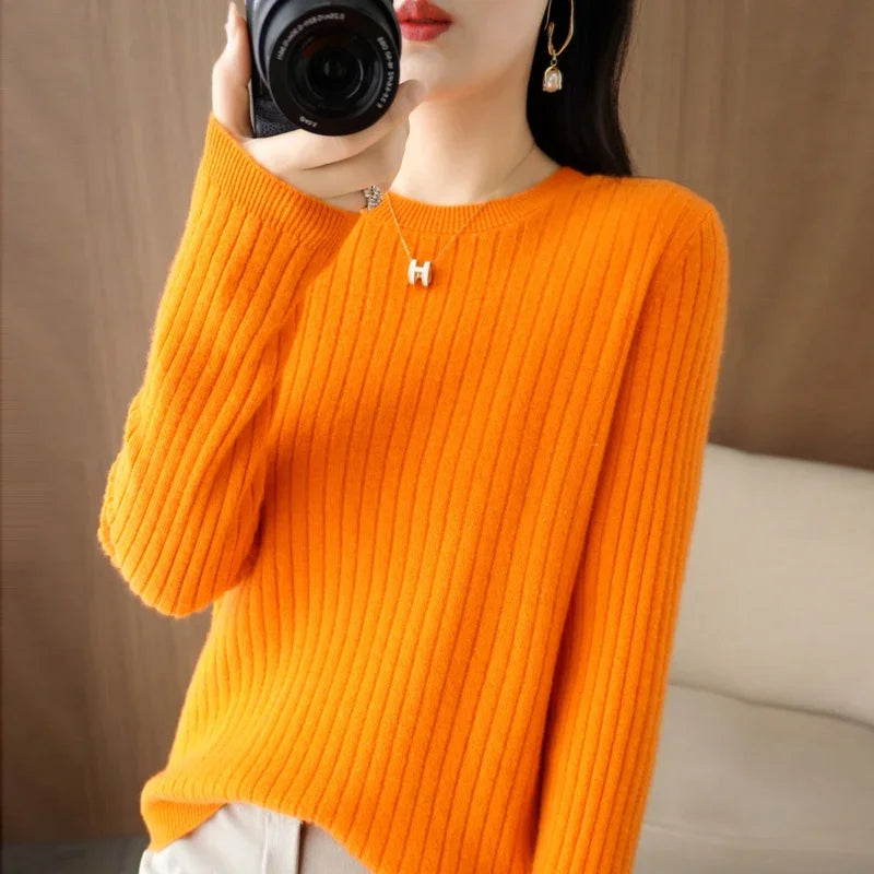 Ribstrikket Pullover