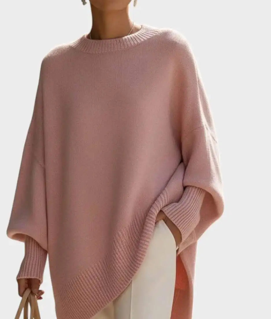 Oversized Asymmetrisk Strikbluse