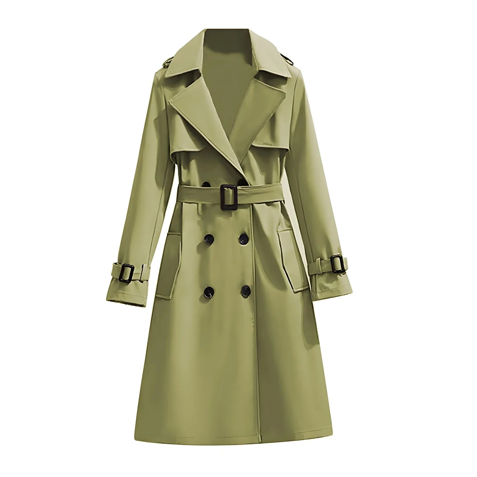 Lang Trenchcoat Med Brede Revers 2
