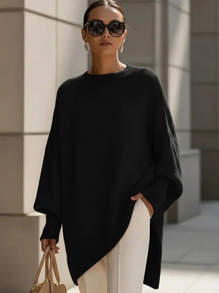 Oversized Asymmetrisk Strikbluse