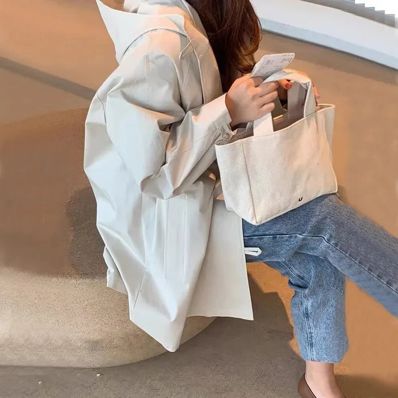 Afslappet Trenchcoat Med Hætte