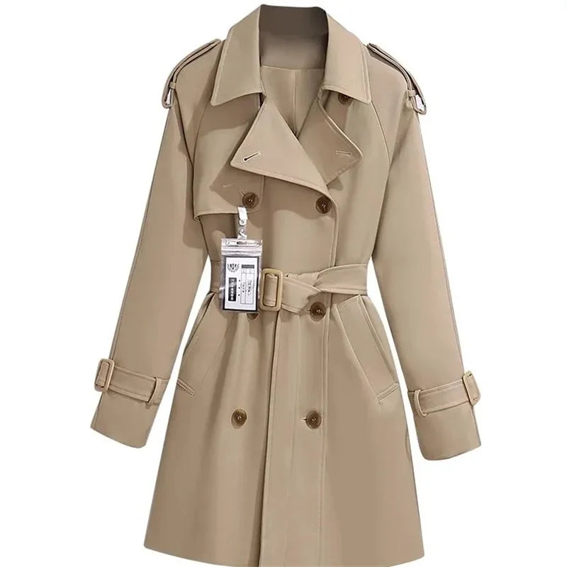 Dobbeltradet Trenchcoat Med Skulderstropper