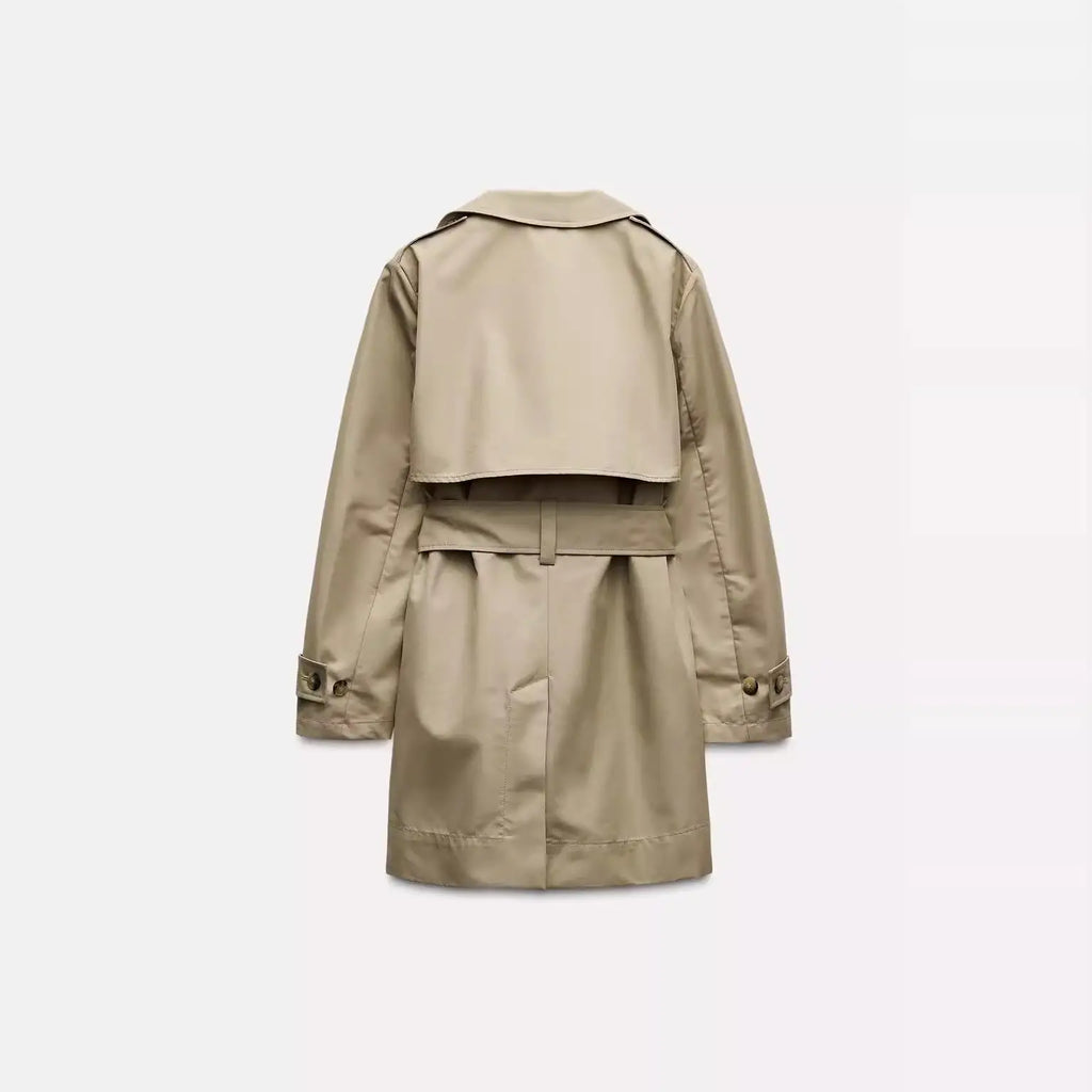 Trenchcoat med Bælte og Dobbeltradet Lukning