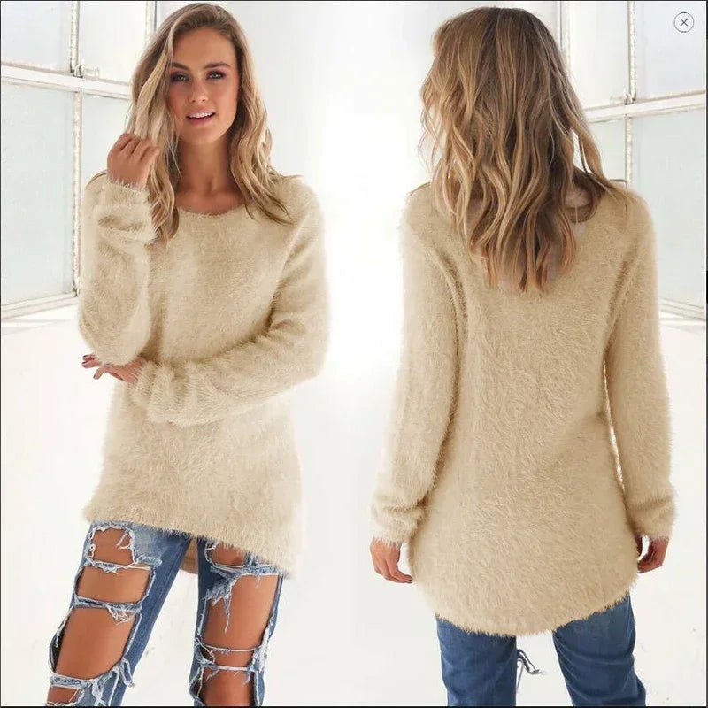 Fuzzy Lang Tunikasweater