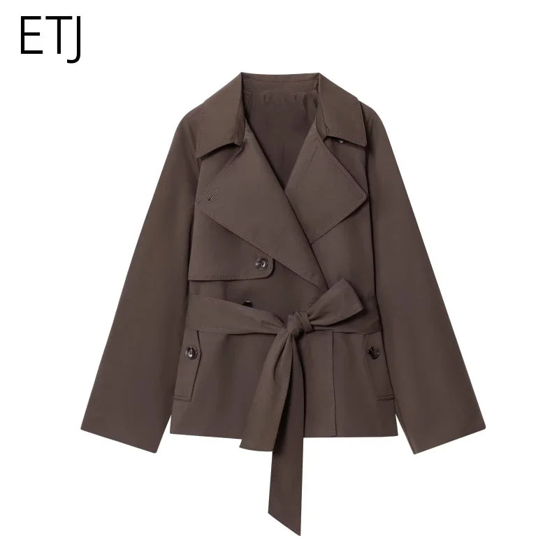 Kort Trenchcoat Med Bindebælte