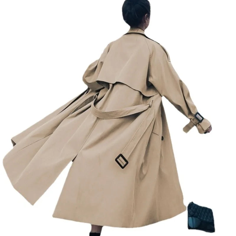 Lang Trenchcoat Med Brede Revers
