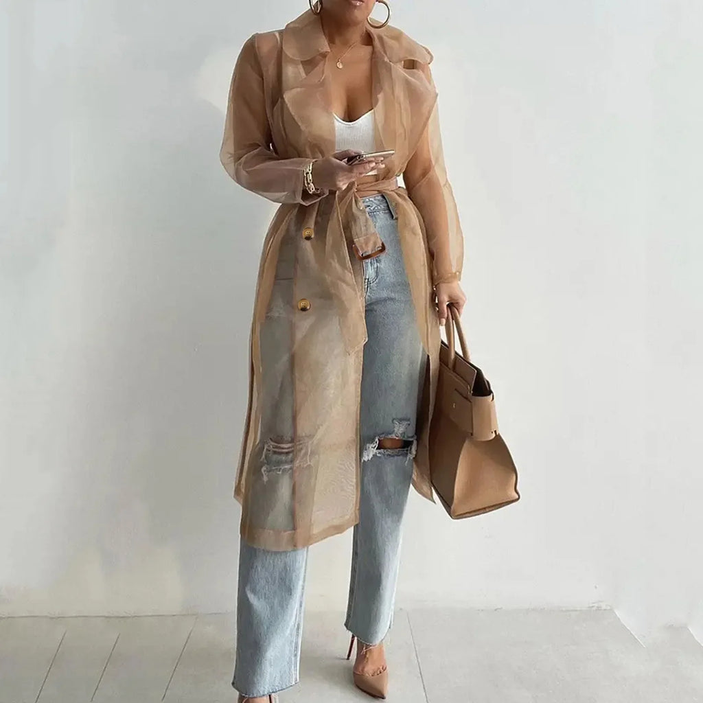 Transparent Trenchcoat i Mesh