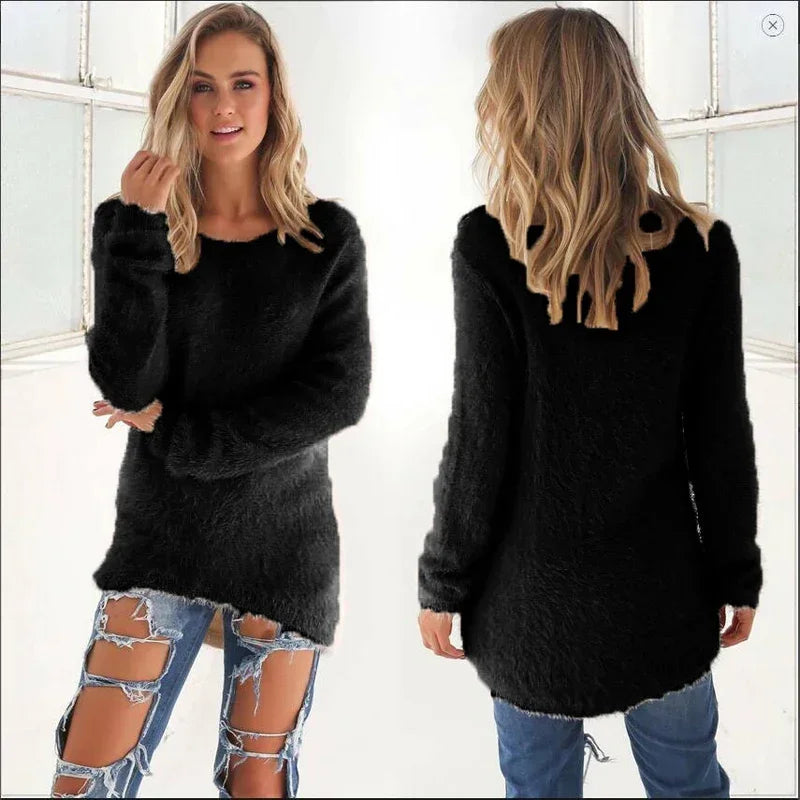 Fuzzy Lang Tunikasweater
