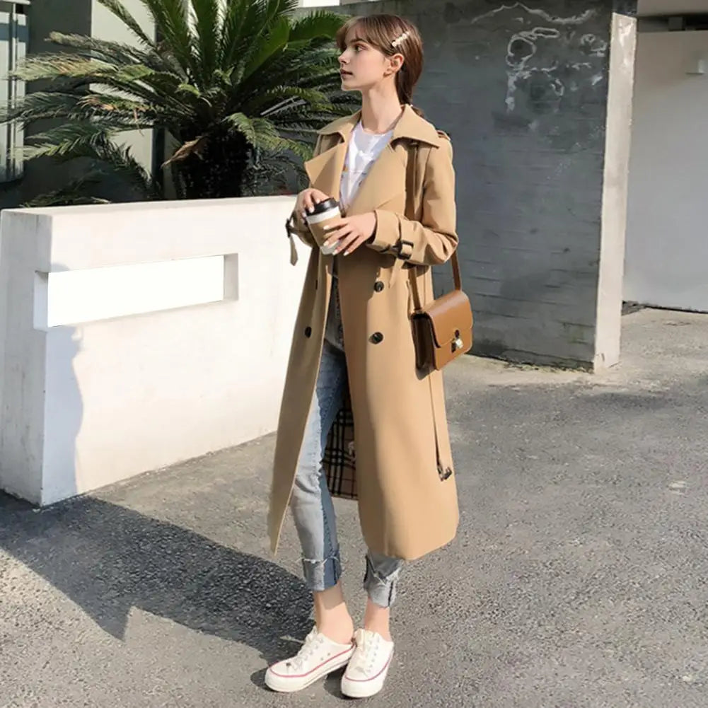 Lang Trenchcoat Med Brede Revers 2