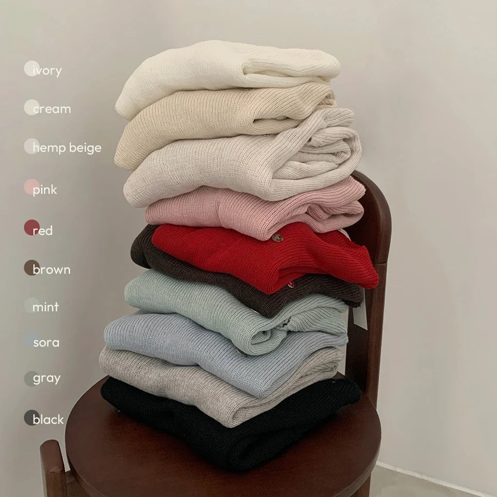 Afslappet Strikbluse Med V-Hals