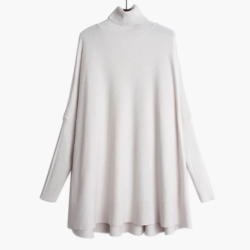 Oversized Tunika-Strik Med Flagermusærmer