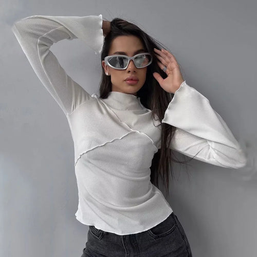 Asymmetrisk Ribstrikket Top