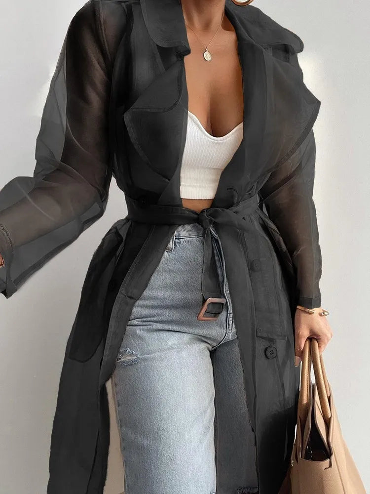 Transparent Lang Trenchcoat