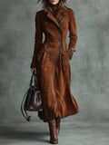 Trenchcoat i Imiteret Ruskind