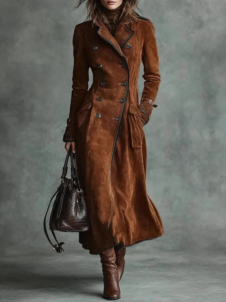 Trenchcoat i Imiteret Ruskind