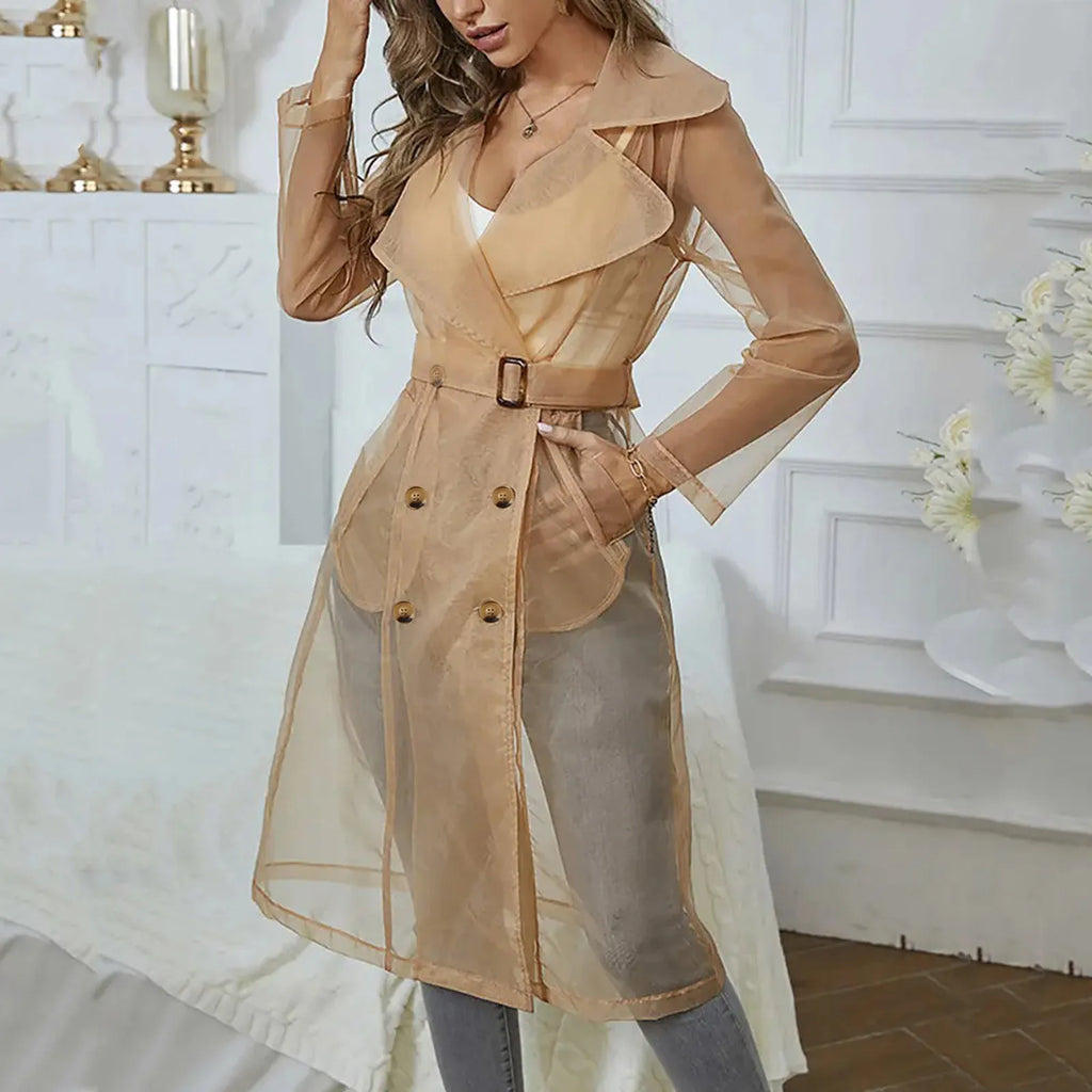 Transparent Trenchcoat i Mesh