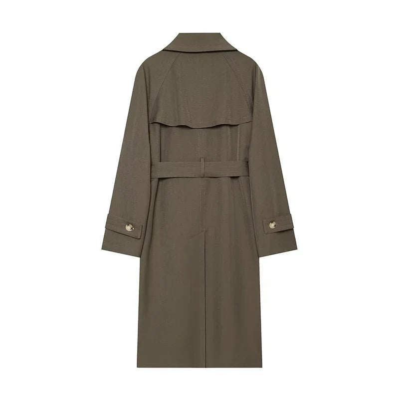 Lang Trenchcoat Med Brede Slag