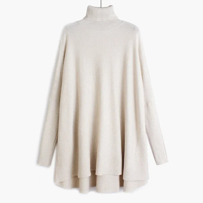 Oversized Tunika-Strik Med Flagermusærmer