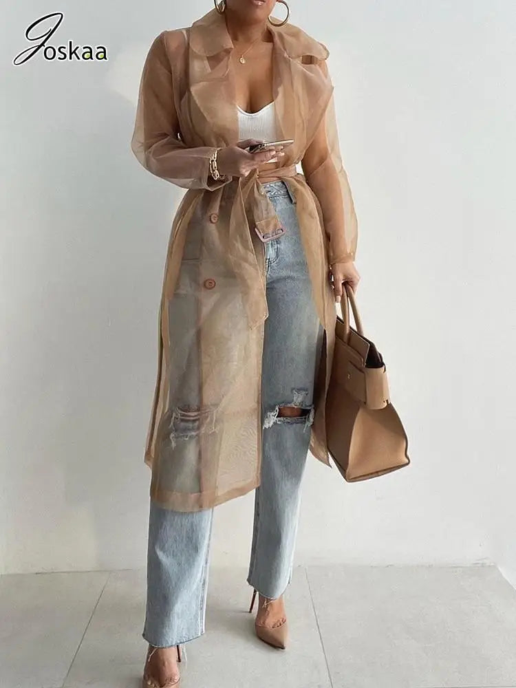 Transparent Lang Trenchcoat
