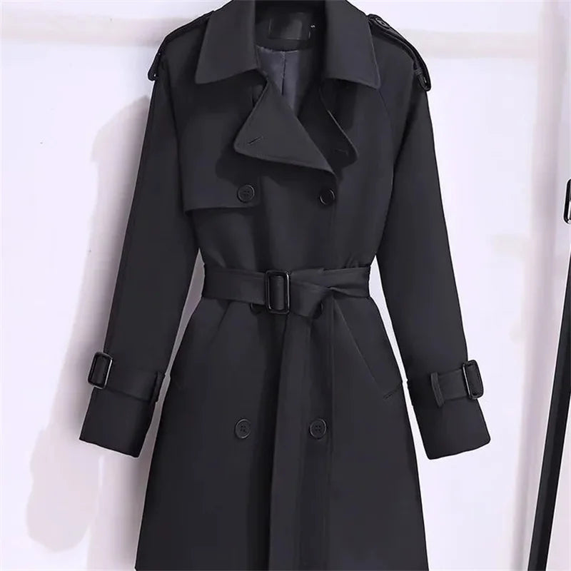 Dobbeltradet Trenchcoat Med Skulderstropper