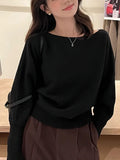Off-Shoulder Pullover med Flagermusærmer