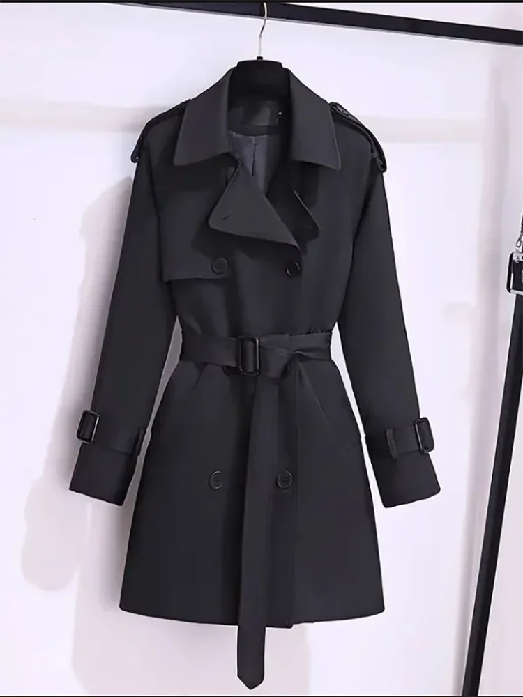 Sandfarvet Trenchcoat Med Stormklap