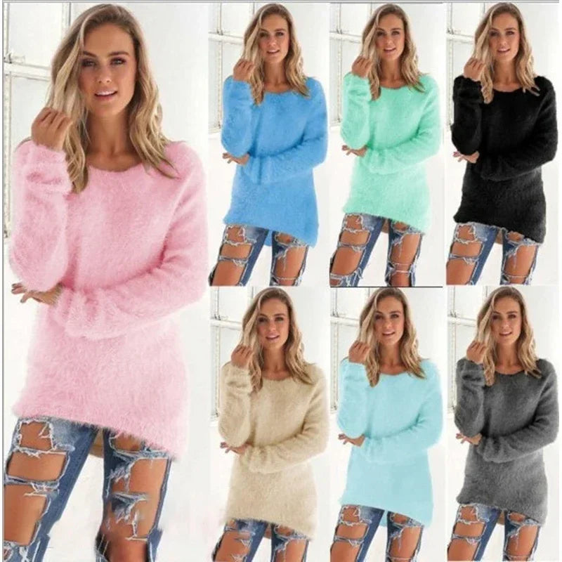 Fuzzy Lang Tunikasweater
